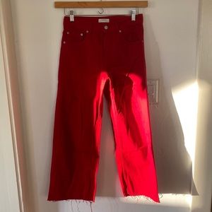 Zara red flare jeans 27